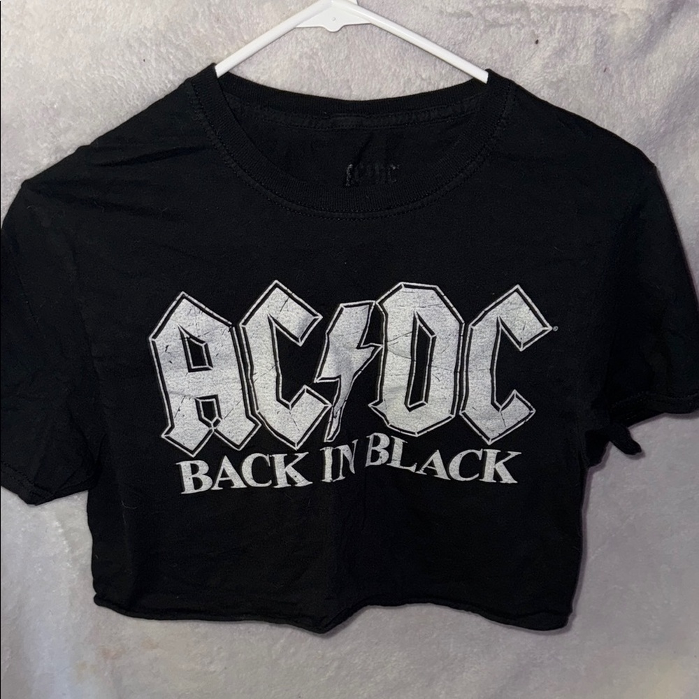 AC/DC Back in Black Crop Top